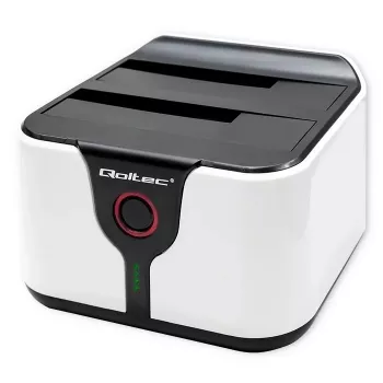 Qoltec 50309 HDD SSD 2.5 3.5 dokstacija | SATA III | USB 3.0 | Super ātrums 5Gb/s | ar klonēšanas funkciju