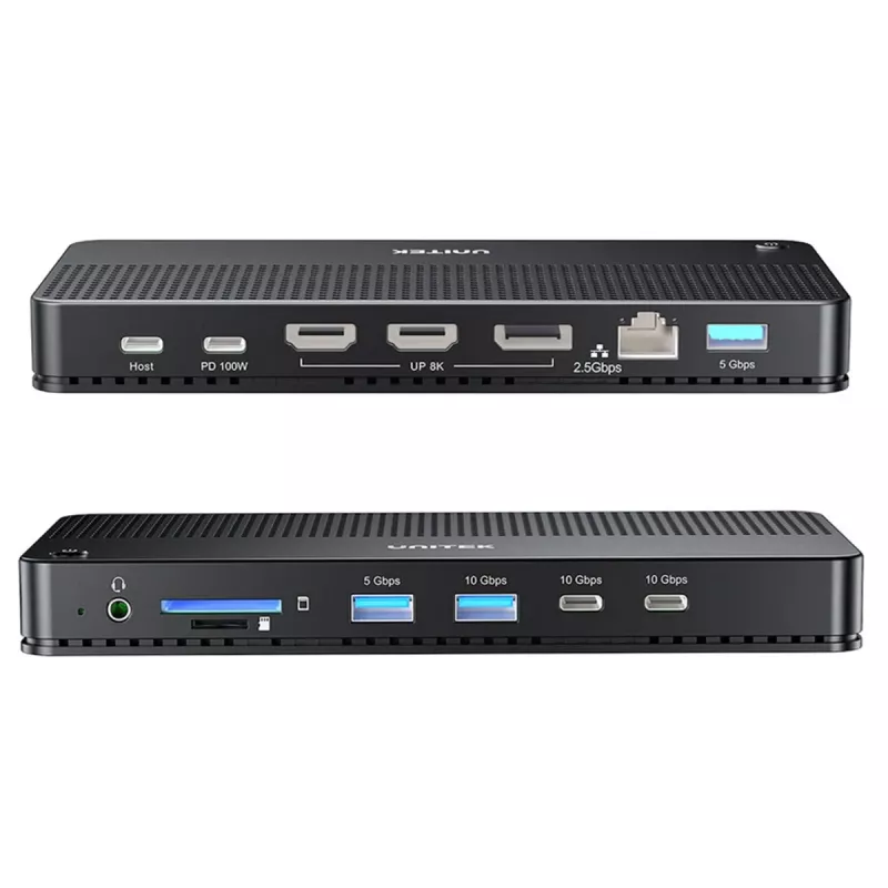 Dokstacija UNITEK D1104A01 USB4 vadu 100W strāvas padeve