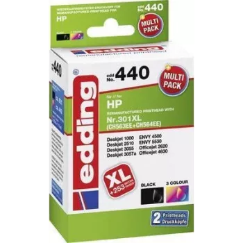 Edding EDD-440 - HP - Melna - Deskjet 1000 - Deskjet 2510 - Deskjet 3055 - Deskjet 3057a - ENVY 4500 - ENVY 5530 - Officejet 2620,... - Kaste (EDD-440)