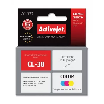 Activejet AC-38R tinte (aizstāj Canon CL-38; Premium; 12 ml; krāsaina)