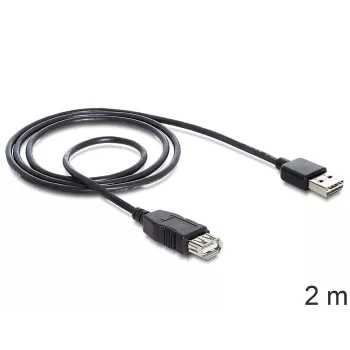 USB kabelis DeLOCK EASY-USB 2.0-A 2m melns