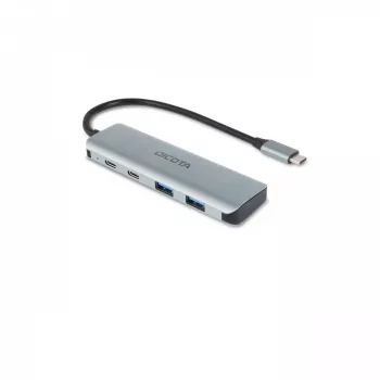 USB Type-C centrmezgls DICOTA D32061 10000 Mbit/s Sudrabs
