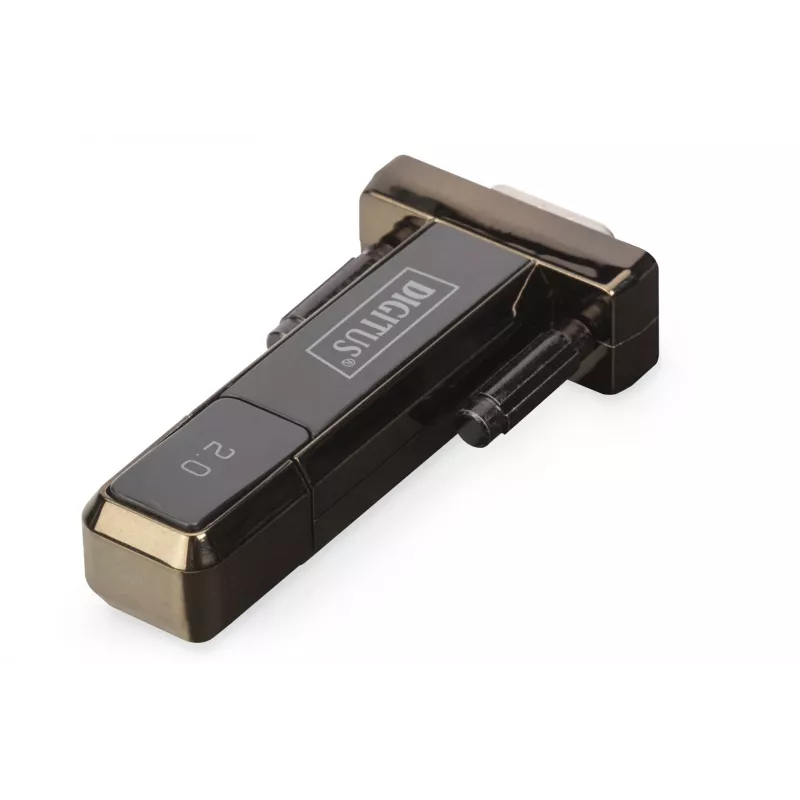 DIGITUS USB 2.0 uz seriālo pārveidotājs DSUB 9M ar USB kabeli 80cm FTDI mikroshēmojums USB 2.0 uz RS232 (FT232RL)