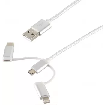 USB kabelis ShiverPeaks BS14-50067 1m USB A Micro-USB B Balts