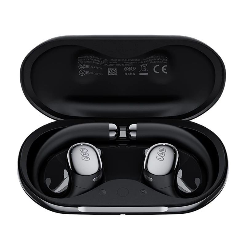 Bezvadu austiņas QCY Crossky R70, Bluetooth 5.0, trokšņu slāpēšana, modelis CT02 (melns)