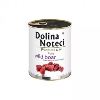 Mitrā suņu barība Dolina Noteci Boar Adult 800 g — Monoproteīna brieža gaļa, 10% olbaltumvielu, 7% tauku