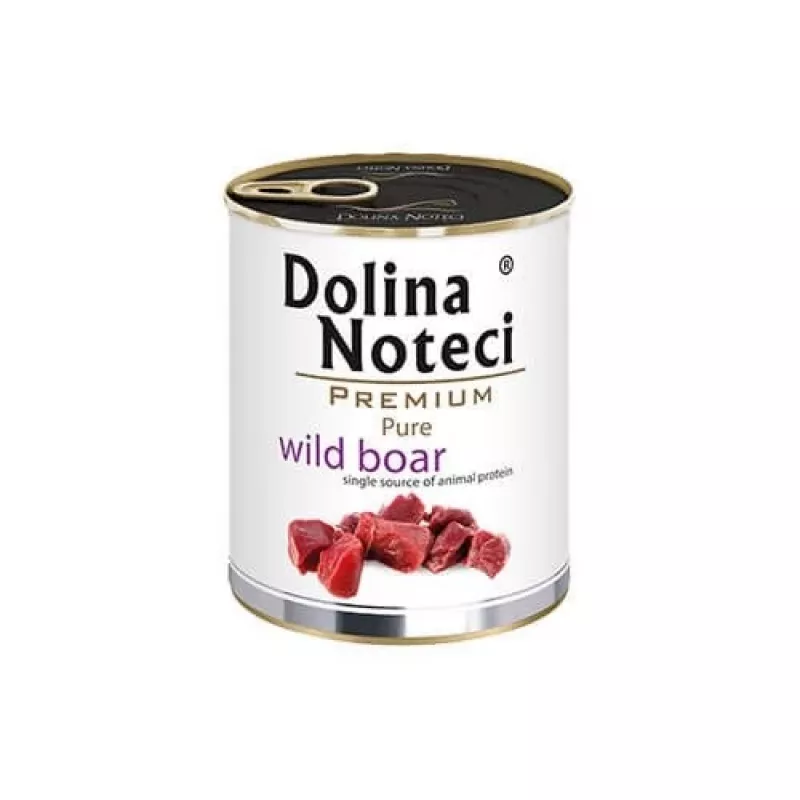 Mitrā suņu barība Dolina Noteci Boar Adult 800 g — Monoproteīna brieža gaļa, 10% olbaltumvielu, 7% tauku