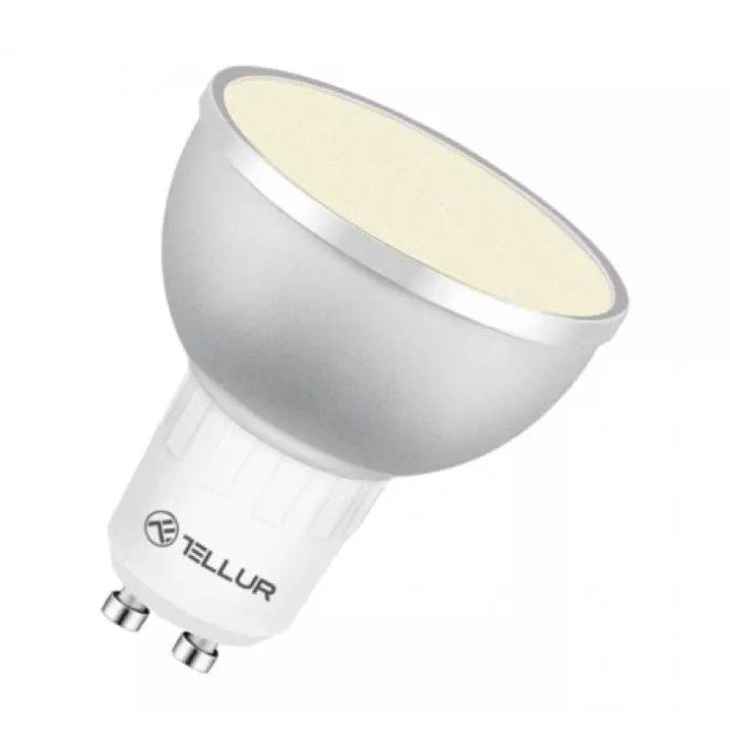 LED viedā spuldze Tellur GU10 5W RGB regulējama – GU10 ligzda, 5W, RGB, viedā vadība