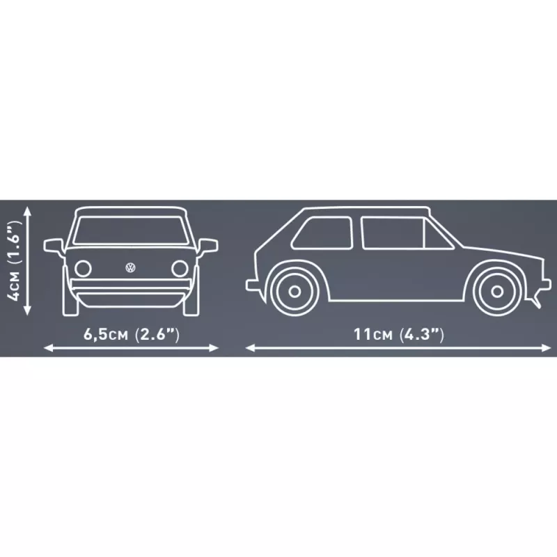 Būvējams mēroga modelis Cobi Volkswagen Golf 1974–1983 1:35 montāžai un eksponēšanai
