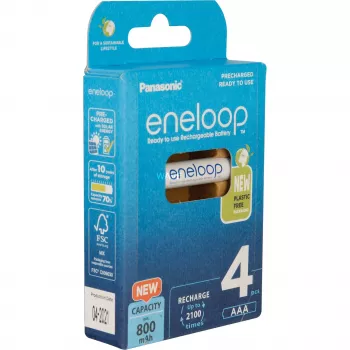 Uzlādējamās baterijas PANASONIC ENELOOP AAA 800 mAh 4 gab. (BK-4MCDE/4CP)