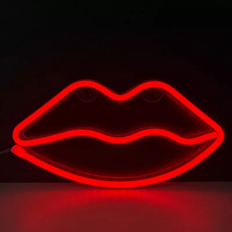 Neona gaismas MANTA SNL61RGB LIPS RGB krāsu mainoša dekoratīvā zīme, modelis SNL61RGB