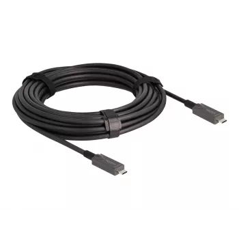 DeLOCK Active Optical USB-C Video + Data + PD Kabelis 10 m Melns