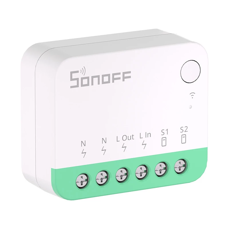 Sonoff MINIR4M Matter viedais Wi-Fi mini slēdzis (HomeKit, SmartThings, Home Assistant).