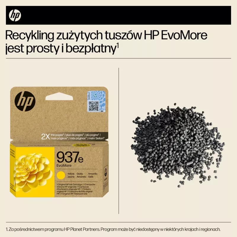 HP 937e EvoMore dzeltena Oriģināls tintes kasetne