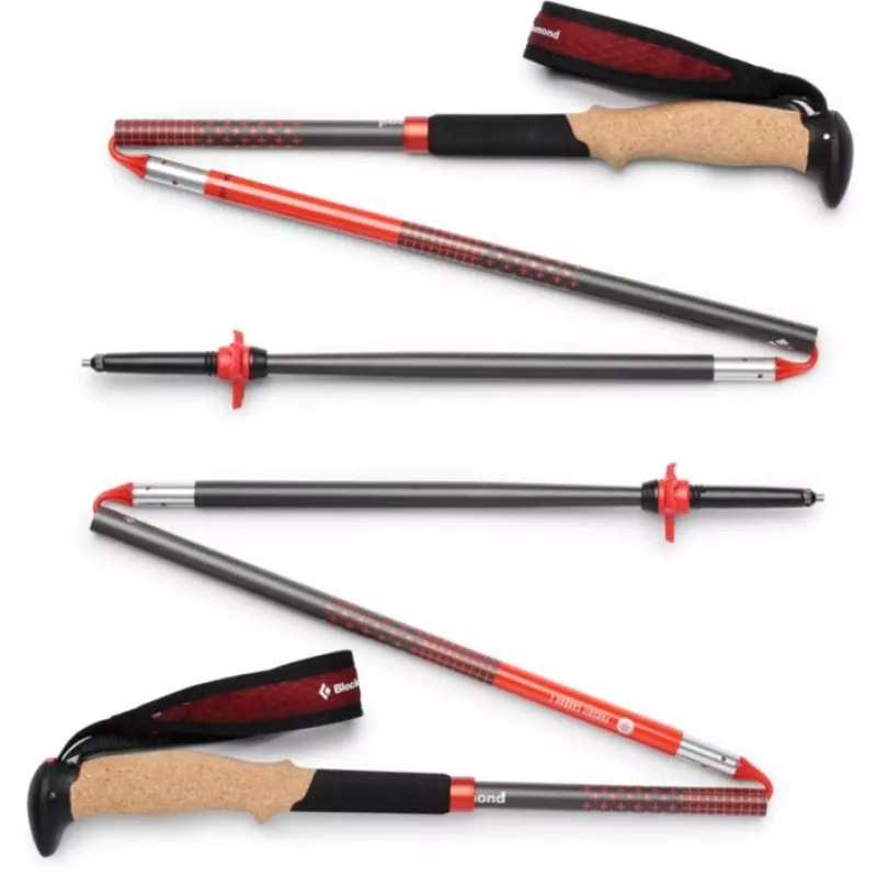 Pārgājienu nūjas Pursuit Carbon Z, fitnesa ierīce antracīta/oranžā krāsā, 1 pāris, 120 cm