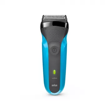 Braun Series 3 310s mit akumulatoru slapjai un sausai skūšanai, 3 elastīgi asmeņi, melns/zils