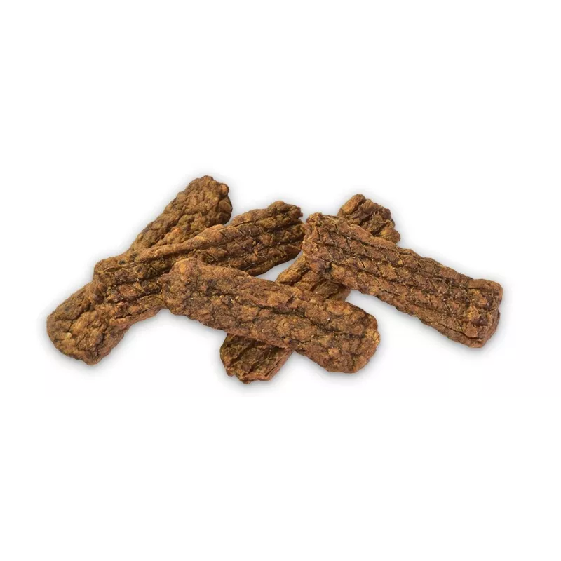 Suņu našķi Brit Jerky Snack Lamb 80 g — bez cukura, pieaugušiem suņiem, maisiņš