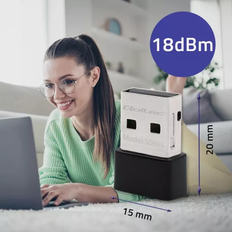 Ātrgaitas bezvadu mini USB Wi-Fi adapteris