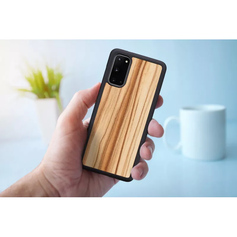 Telefona maciņš Man and Wood Galaxy S20 kapučīno melns — aizsargājošs viedtālruņa vāciņš Samsung Galaxy S20