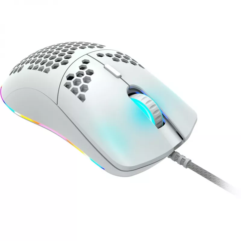 CANYON Puncher GM-11, spēļu pele ar 7 programmējamām pogām, Pixart 3519 optiskais sensors, 4 DPI līmeņi līdz 4200, 5 miljonu klikšķu taustiņu kalpošanas laiks, 1,65 m Ultraweave kabelis, UPE fe