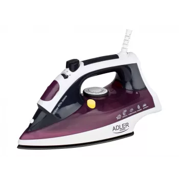 Adler AD 5022 sausais un tvaika gludeklis ar keramikas zoli, violets, 2200 W