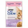 Purina Cat Chow Sensitive Gig ar lasi un cukīni mērcē - mitrā barība kaķiem - 85 g