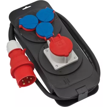 Brennenstuhl 1151600010 - Standarta - Plastmasa - Melns - Zils - Sarkans - 4 maiņstrāvas izejas - 2 m - 400 V