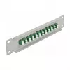 Fiber Optic Patch Panel DeLOCK 10 inch 12 Port LC Duplex zaļa 1U pelēka