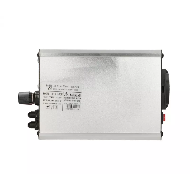 Automašīnas sprieguma pārveidotājs Extralink OPIM-500W 12V, 500W modificēts sinusoidāls, alumīnija korpuss, aktīvā dzesēšana