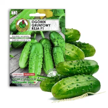 Sēklu lente Apte Cucumber Reja F1 gurķis 6 m ar lēnas iedarbības mēslojumu Platnacote, vidēji agra šķirne