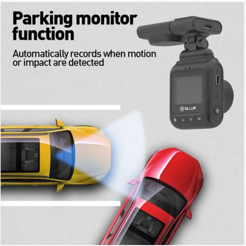 Auto videoreģistrators Tellur Dash Patrol DC2 FullHD 1080P GPS melns