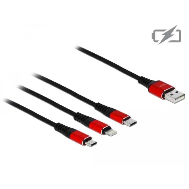 Delock 3 in 1 uzlādes kabelis - 30 cm