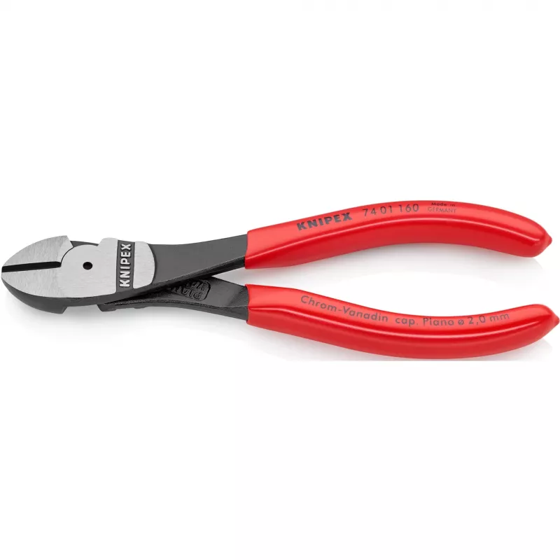 Diagonālās knaibles Knipex 74 01 160, hroma-vanādija tērauds, plastmasas rokturis
