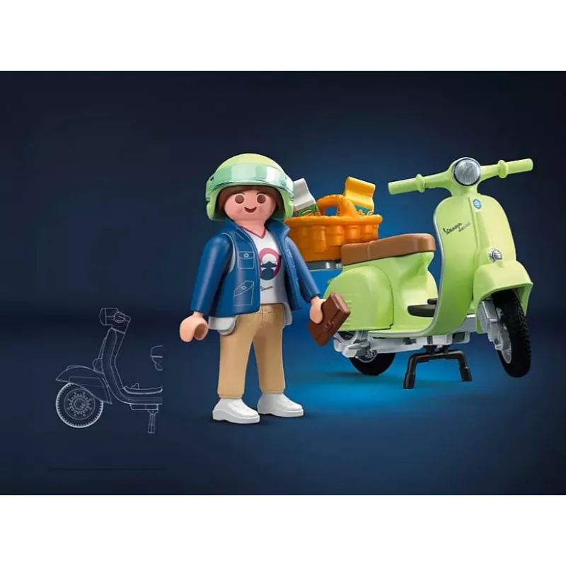 Figūriņu komplekts Vespa 71621 1969. gada Vespa 150 Sprint Veloce, gaiši zaļš