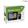 Digitālā meteoroloģiskā stacija GreenBlue GB526 melna — iekštelpu -20…60 °C, āra -40…70 °C, mitrums -20…95%, pulkstenis, mēness fāze