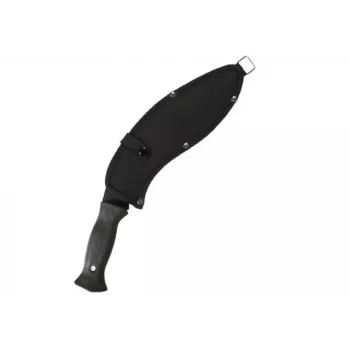 Mačete Mil-Tec kukri 15534000 — nerūsējošā tērauda asmens 255 mm, kopējais garums 375 mm, ABS rokturis, ietver apvalku