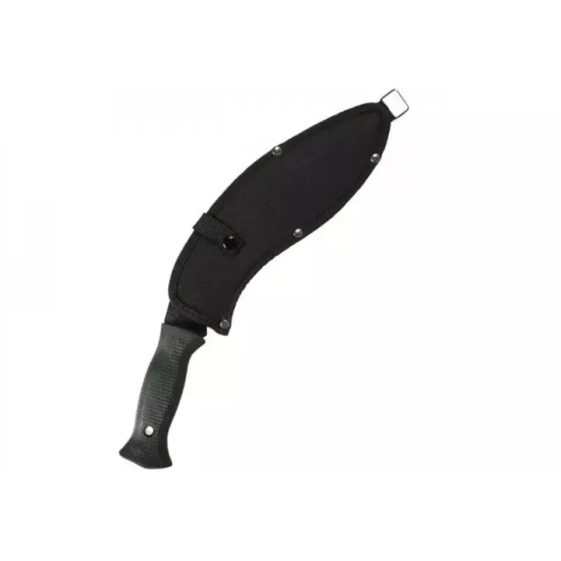 Mačete Mil-Tec kukri 15534000 — nerūsējošā tērauda asmens 255 mm, kopējais garums 375 mm, ABS rokturis, ietver apvalku
