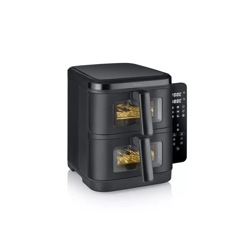 Fritieris SEVERIN FR 2468 S-Fry Duo Stack 2-in-1 gatavošanas ietilpība, divu grozu dizains