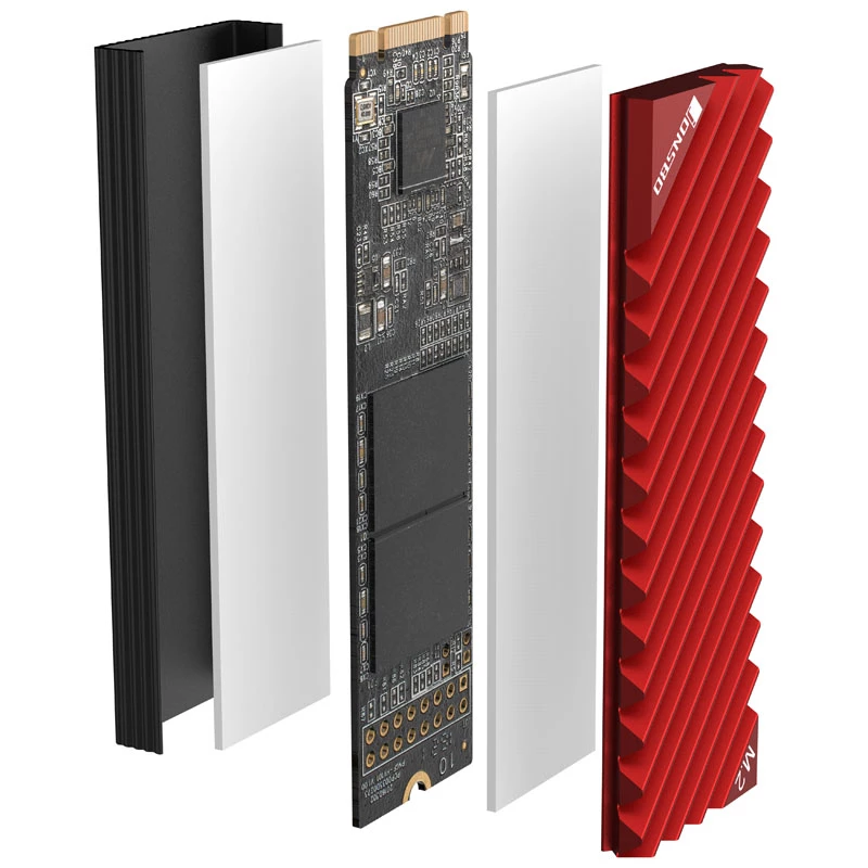 Dzesētājs/Radiators Jonsbo M.2-3 RED Melns Sarkans 24.4mm 73mm 9.6mm