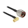 Koaksiālais kabelis DeLOCK 0.3m N/RP-SMA CFD200 Melns