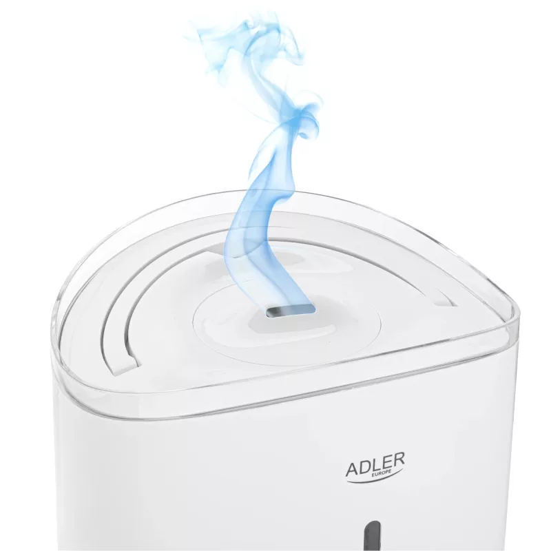 Adler gaisa mitrinātājs | AD 7971 | 30 W | Ūdens tvertnes tilpums 5 L | Ultraskaņas | Mitrināšanas jauda 100-250 ml/h | Balts
