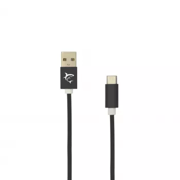 USB uz USB-C kabelis White Shark Adder 2 m — uzlādes un datu pārraides kabelis, balts