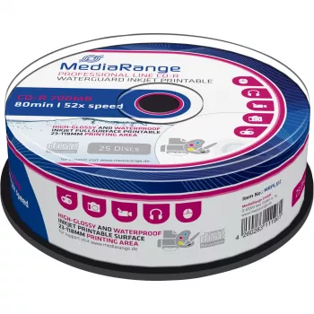 CD-R MediaRange MRPL512 700 MB 52x tintes printerim drukājams 25 gab. vārpsta