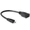 HDMI kabelis DeLOCK 65391 0.23 m A tipa uz D tipu melns