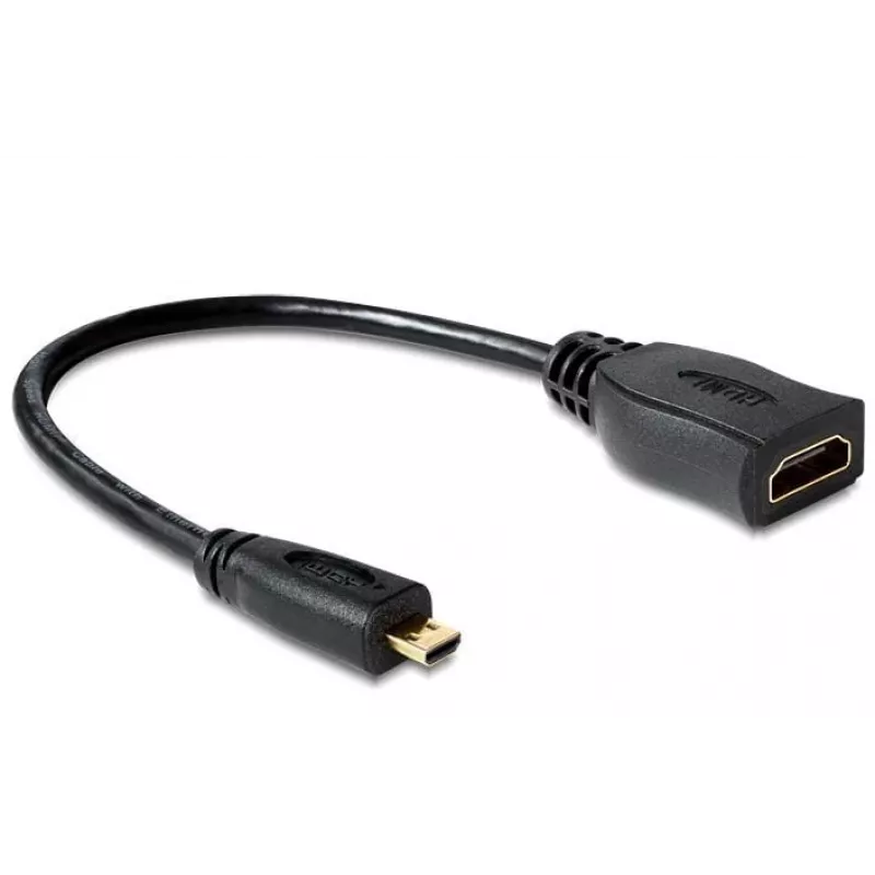 HDMI kabelis DeLOCK 65391 0.23 m A tipa uz D tipu melns