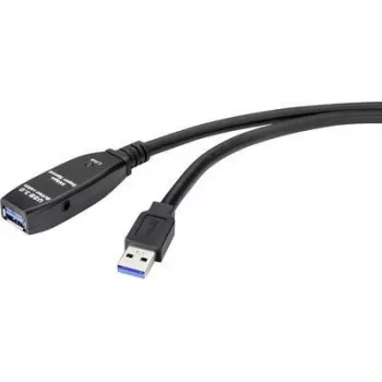 Renkforce RF-4598350 USB kabelis 20 m USB 3.2 Gen 1 (3.1 Gen 1) USB A Melns (RF-4598350)