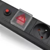 Qoltec 53996 Strāvas sadalītājs RACK 19 | 1U | 16A | PDU | 8xFRENCH | 2m