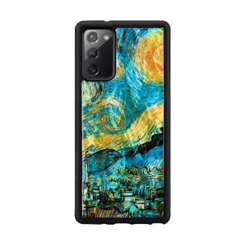 Aizsargājošs telefona maciņš iKins Samsung Galaxy Note 20 — zvaigžņotas nakts melns