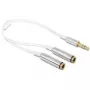 Audio kabelis DeLOCK 65355 0,25 m 3,5 mm 2 x 3,5 mm Sudraba Balts