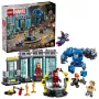 LEGO rotaļu komplekts Marvel Iron Man's Laboratory Hall of Armor 76315 — 384 detaļas, 5 minifigūriņas, izstādīšanas zona